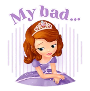 😓 3e2a3076 Sofia My bad... hoạt hình, xin lỗi, công chúa, xin lỗi, lỗi của tôi telegram sticker