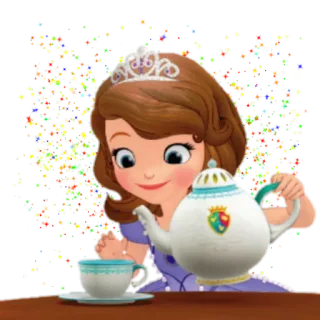 ☕ 57317985 Sofia công chúa, trà, hoạt hình, Disney telegram sticker