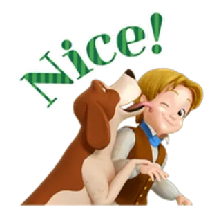 🐶 cb59fe7b Nice! chó, bé trai, hoạt hình, thân thiện, thú cưng, liếm telegram sticker