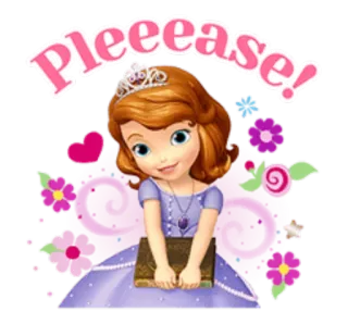 🙏 e6c7f59a Sofia Pleease! công chúa, van xin, làm ơn, hoạt hình, yêu cầu, dễ thương, vương miện telegram sticker