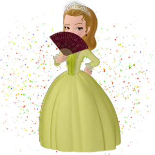 😏 e90e1cfc Sofia công chúa, hoạt hình, người hâm mộ, váy, vương miện telegram sticker