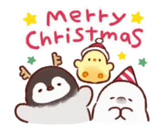 🐥 3066f753 Merry Christmas boże narodzenie, święta, pingwin, kurczak, foka, świąteczny, zima telegram sticker