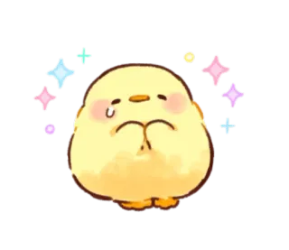 🐥 4167fb6e słodkie, kurczak, brokat, smutny, kawaii, ptak, kreskówka, zwierzę telegram sticker