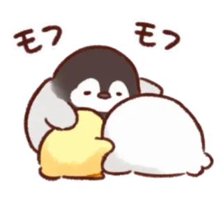 🐥 7908f96e モフ モフ pingwin, słodki, kawaii, zwierzę, ptaki, miękki, puszysty telegram sticker