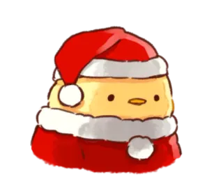 🐥 9ae49a6a boże narodzenie, święty mikołaj, słodkie, kurczak, ptak, święta telegram sticker