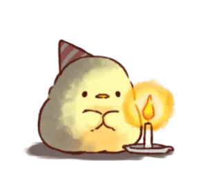 🐥 dc0fee72 kurczak, urodziny, świeca, słodki, impreza, świętowanie telegram sticker