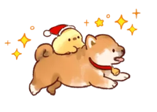 😝 3e0b95c1 dog, christmas, shiba inu, puppy, kawaii, cute telegram sticker