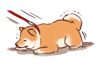 😖 c34af98b dog, shiba inu, sleeping, pet, animal, cartoon telegram sticker