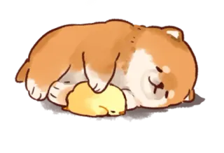 😪 e603dbef dog, chick, sleeping, cute, animal telegram sticker