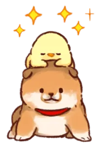 😌 f296ca6d dog, puppy, chick, animal, cute telegram sticker