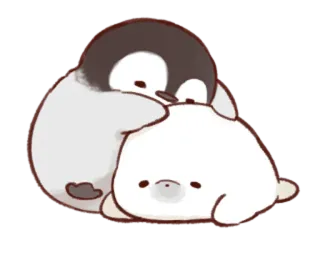❤️ 11d902de пингвин, белый медведь, милый, животное, мультфильм whatsapp sticker