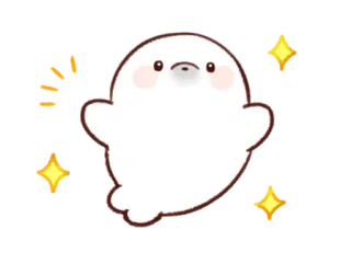 😃 2cc99015 милый, каваий, призрак, блестки, животное whatsapp sticker