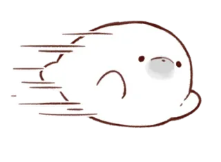 😖 57b54d65 тюлень, милый, животное, капля, бег, скорость whatsapp sticker