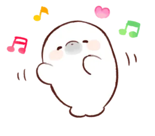 🎵 6c33030d милый, мультфильм, музыка, капля, каваий whatsapp sticker