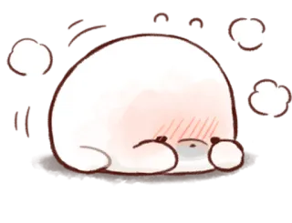 😳 999d2f99 милый, краснеть, уставший, сонный, мультфильм, капля whatsapp sticker