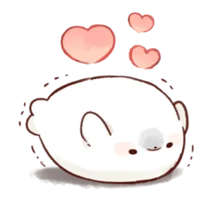 😍 ecaf5576 сердечки, милые, каваий, мультяшные, наклейка whatsapp sticker