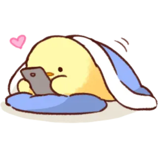 😙 0b411685 mignon, poussin, oiseau, téléphone, kawaii, autocollant telegram sticker