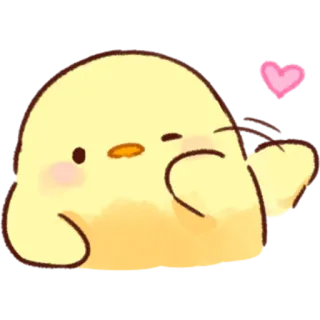 😘 6667e2e4 mignon, kawaii, oiseau, poussin, coeur telegram sticker