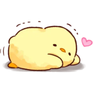 🥰 d09b9cab mignon, poussin, kawaii, jaune, animal, coeur, dessin animé telegram sticker