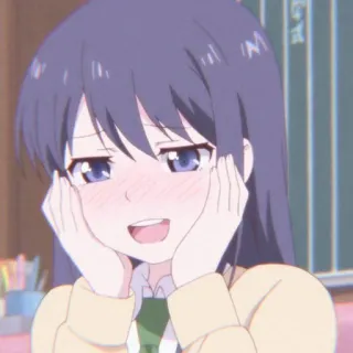 🍡 1ced22c1 Anime, Scolara, Carino, Arrossire, Cartone animato whatsapp sticker