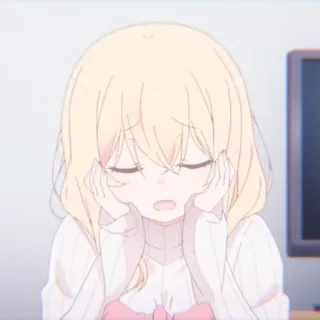 🎐 902dd543 Anime, Ragazza, Cartone animato, Carino, Bionda, Personaggio whatsapp sticker