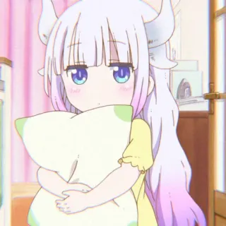 🌷 f5ce13af Kanna Kamui Miss Kobayashi's Dragon Maid Anime, Drago, Carino, Kanna, Kanna Kamui, Cuscino whatsapp sticker