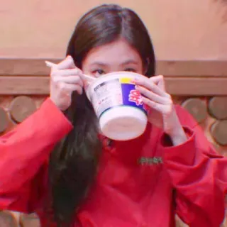 💘 d56b9e3e jedzenie, żywność, kobieta, zupka chińska, osoba telegram sticker