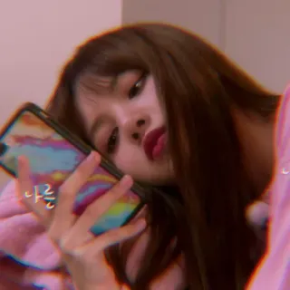 🦋 9e4c60e7 나를 korea, gadis, selfie, cantik, wanita, telepon telegram sticker