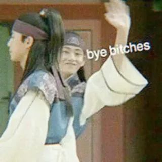 🤡 d288fec9 bye bitches au revoir, adieu, offensant, salut, coréen, au revoir telegram sticker