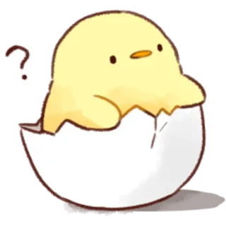 ❓ 3e467c0c ayam, telur, pertanyaan, imut, anak ayam telegram sticker