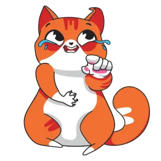 😂 3166081c gatto, piangere, cartone animato, animale, carino telegram sticker