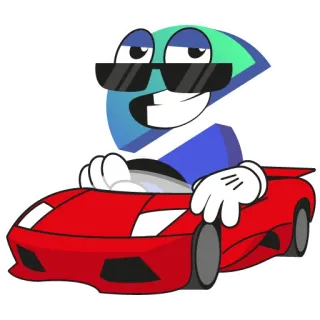 🏎 093aefbb xe hơi, hoạt hình, kính râm, nhân vật, lái xe telegram sticker