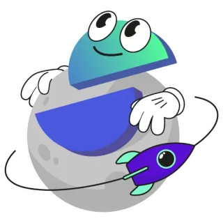 🌙 4b954e50 Hoạt hình, Tên lửa, Vũ trụ, Mặt trăng, Nhân vật, Hành tinh, Du lịch, Kỳ quặc telegram sticker