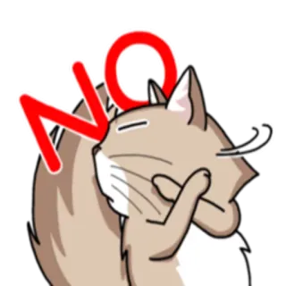 😔 3f5384f5 NO Katze, Nein, Tier, Ablehnung, Cartoon, Ausdruck telegram sticker