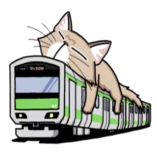 🚇 b1d6173a マツモトル Katze, Zug, schlafend, süß, Tier, Transport telegram sticker