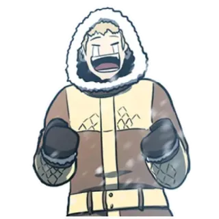 😭 655156fd Cartoon, Winter, Sneeuw, Jas, Wanten telegram sticker