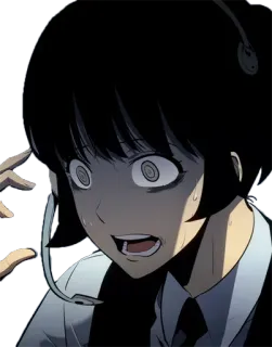 😨 69826097 anime, bang, vrouw, uitdrukking, geschrokken telegram sticker