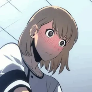 🕳 d8d2c21b mujer, sonrojada, anime, manga, dibujos animados, chica telegram sticker