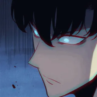 🕳 f1261224 Anime, Personaje, Hombre, Ojos brillantes, Solo Leveling telegram sticker