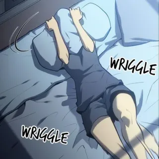 ♾ 2f54c697 WRIGGLE WRIGGLE bed, sleeping, pillow, wriggle, sleepwear, cartoon telegram sticker