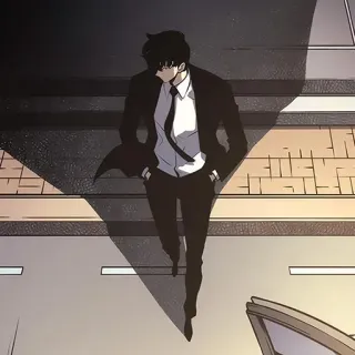 ♾ 45895bdc Sung Jinwoo Solo Leveling manhwa, anime, sung jinwoo, solo leveling, shadow, suit telegram sticker
