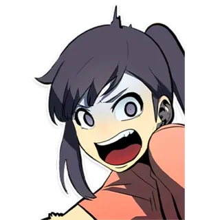 😨 46394b81 cartoon, anime, woman, girl, excited, happy telegram sticker