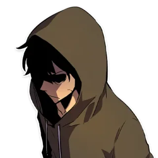 😡 86646bdf hoodie, shadow, anime, character, silhouette, mysterious telegram sticker