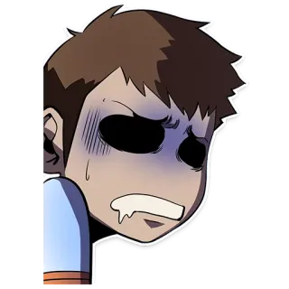 🤢 b0c799e9 anime, cartoon, exhausted, scared, sweat telegram sticker