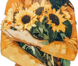 🌻 7160cadc 向日葵, 花, 花束, 黄色, 花卉, 艺术 whatsapp sticker