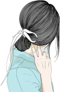 👱‍♀ df4d23eb 女孩, 头发, 和平标志, 中指, 冒犯手势 whatsapp sticker