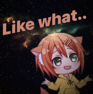 🤷‍♀️ a79cdb99 Like what... Anime, Mädchen, Katzenohren, Frage, Ausdruck, süß telegram sticker