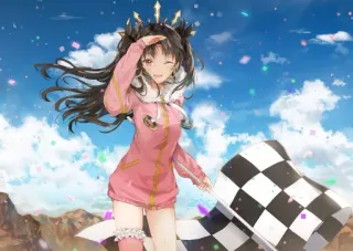 🏁 fc3fe025 Anime, Mädchen, Zielflagge, Rennen, Idol, Süß telegram sticker