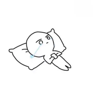 👍 abcb25ef เศร้า, ร้องไห้, หมอน, ภาพวาด, เรียบง่าย, น้ำตา telegram sticker