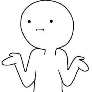 🌚 cf6003b5 ยักไหล่, คำถาม, สับสน, การ์ตูน, เรียบง่าย, ตัวละคร telegram sticker